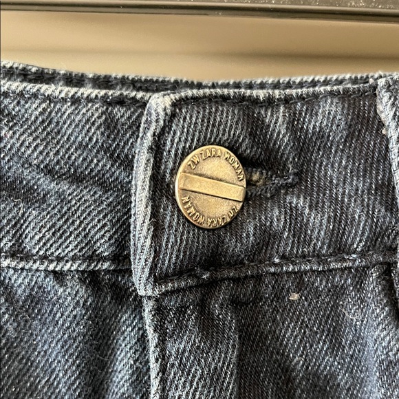 ZARA Dark Indigo High-Rise Wide Leg Jeans - Picture 5 of 7